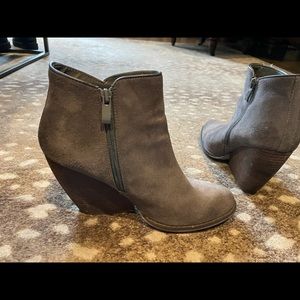 Suede wedge booties